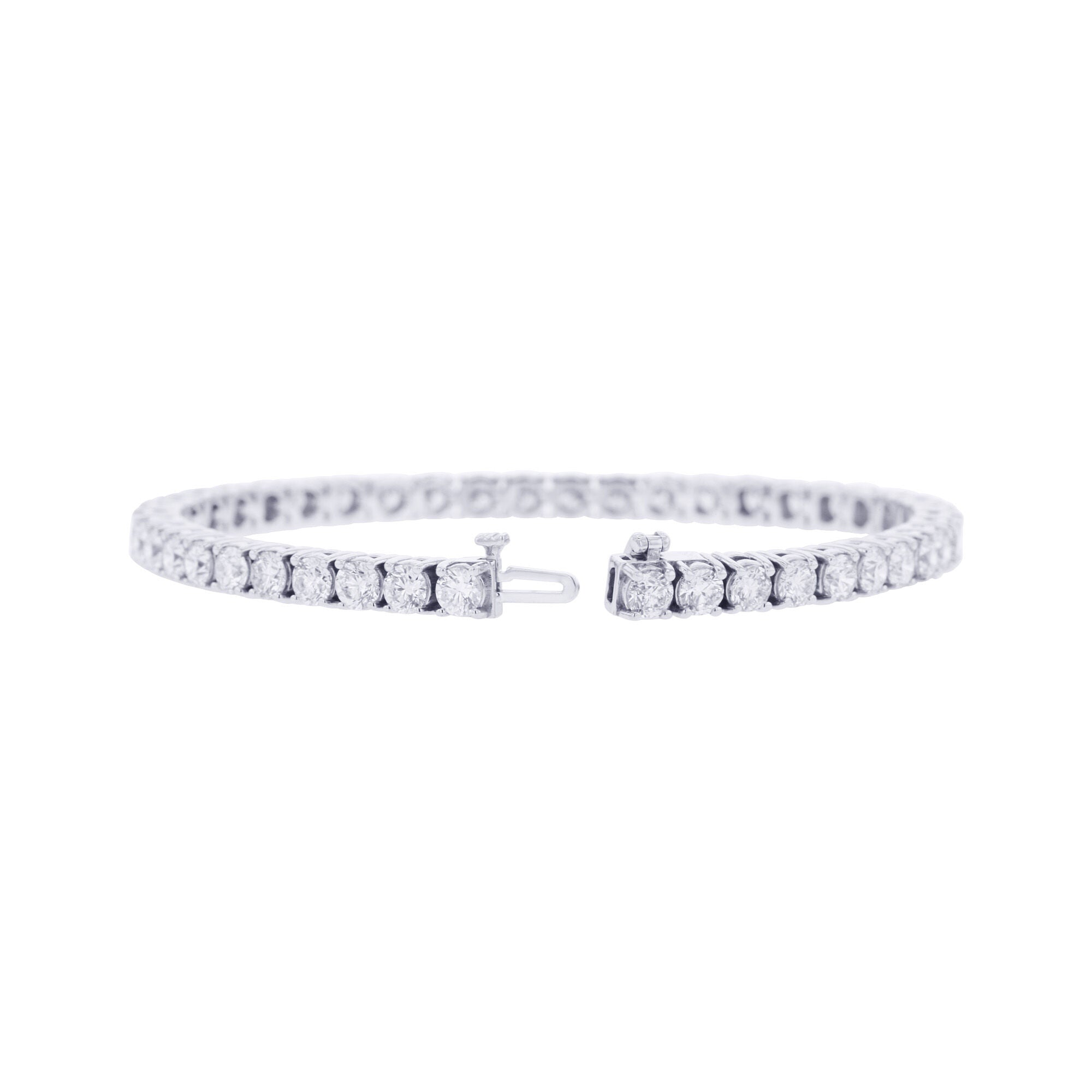 Princess Cut 8.00 ctw VS2 Clarity, I Color Diamond 14kt White Gold Bracelet  | Costco